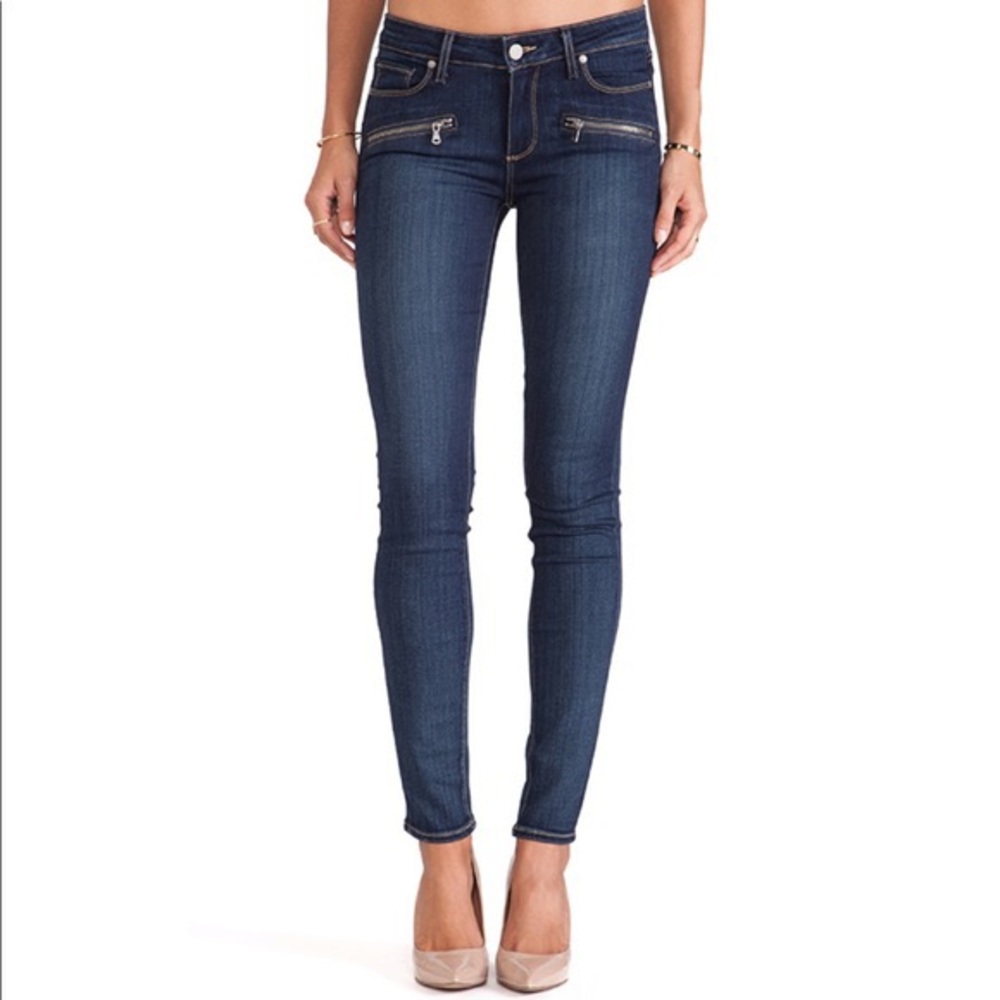 Paige Denim Indio Zip Low Rise Skinny Jeans sz 29